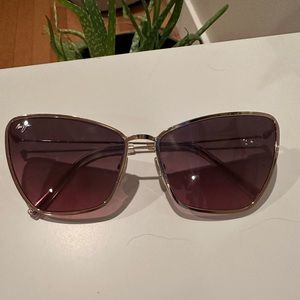 Rose Gold Maui Jim Puakenikeni Polarized Cat Eye Sunglasses